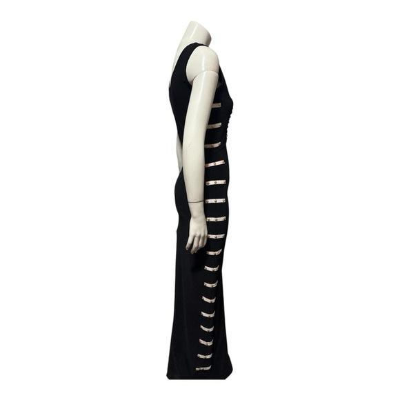 Cache Y2K Black Knit Bodycon Party Club Cruisewear Maxi Dress Women’s Small - Picture 6 of 16